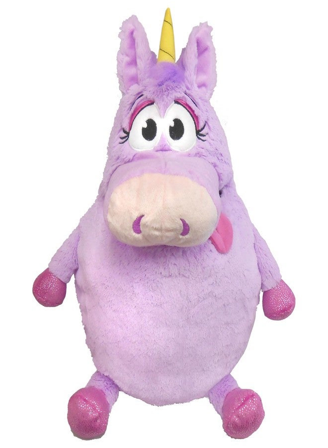 Happy Nappers Tummy Stuffers: Unicorn - Purple - Storage Plush, Holds Items-Blankets-Toys Inside, Stuff-Store-Play, Kids Soft Magical Character Companion, Huggable - Image 1